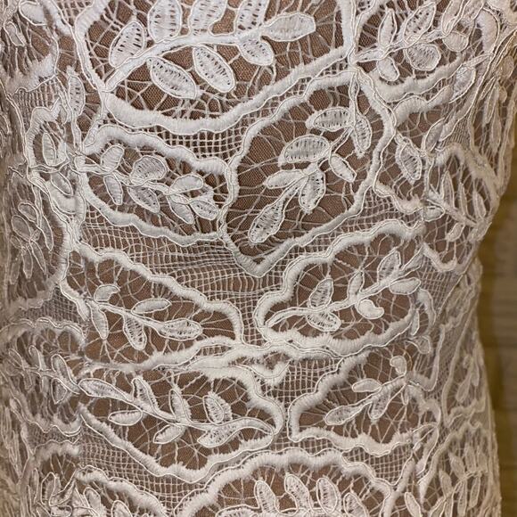 Dress the Population Tegan Illusion Mesh Embroidered Lace Cocktail Dress NEW S - Picture 6 of 13